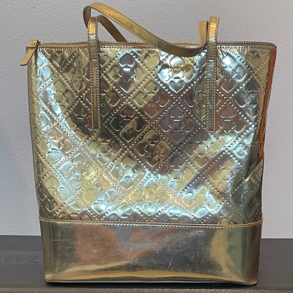 Kate Spade Metallic Gold Spade Embossed Tote - Picture 3 of 6